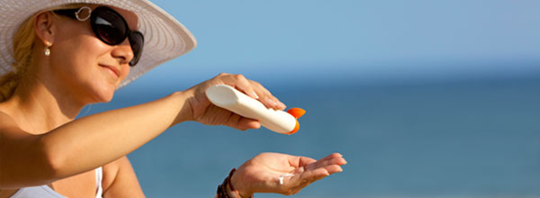 A lady with sunscreen