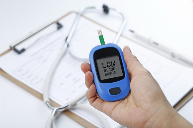 Medical instrument showing low blood sugar